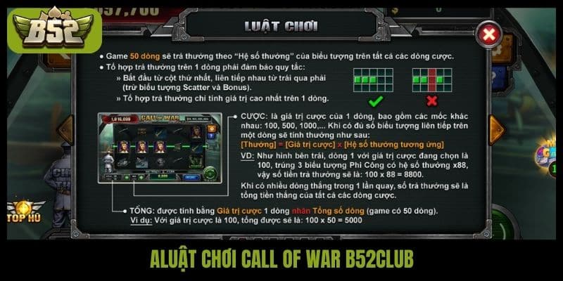 Luật chơi Call Of War B52club