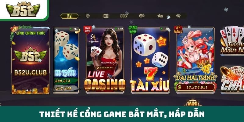 Thiết kế cổng game bắt mắt, hấp dẫn